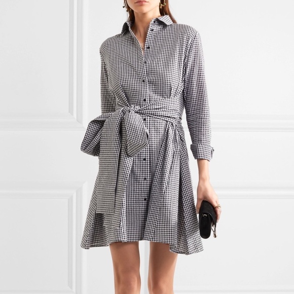 Maje Dresses & Skirts - Maje Richy Seersucker Gingham Belted Shirt Dress